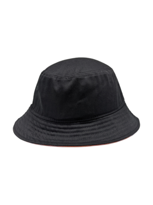 Alpha Maui Bucks Black hemp bucket hat with gold embroidery and photo under-brim