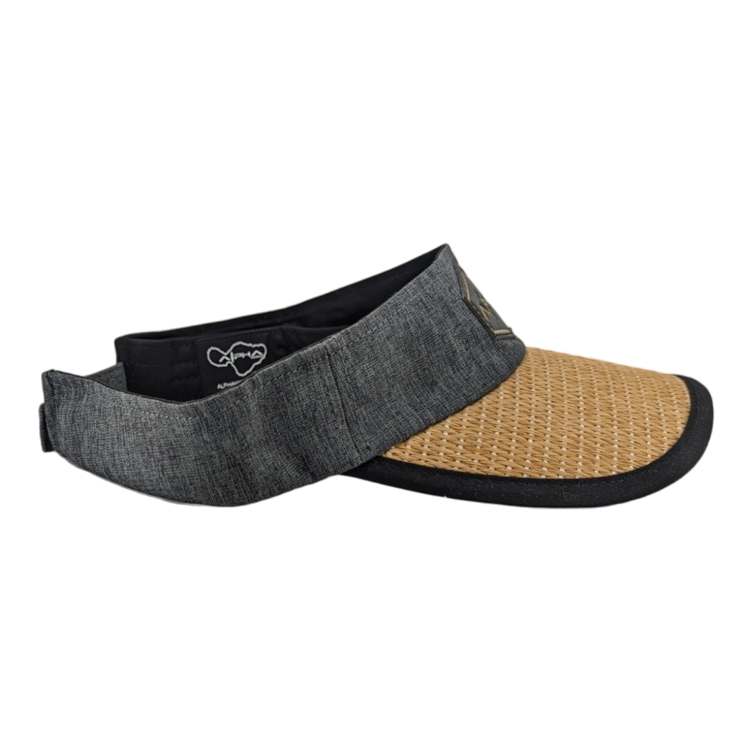 Alpha Maui Drop Top La Perouse hemp and straw visor
