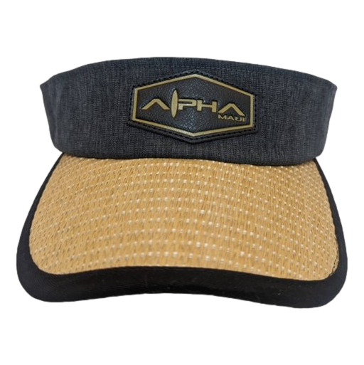 Alpha Maui Drop Top La Perouse hemp and straw visor