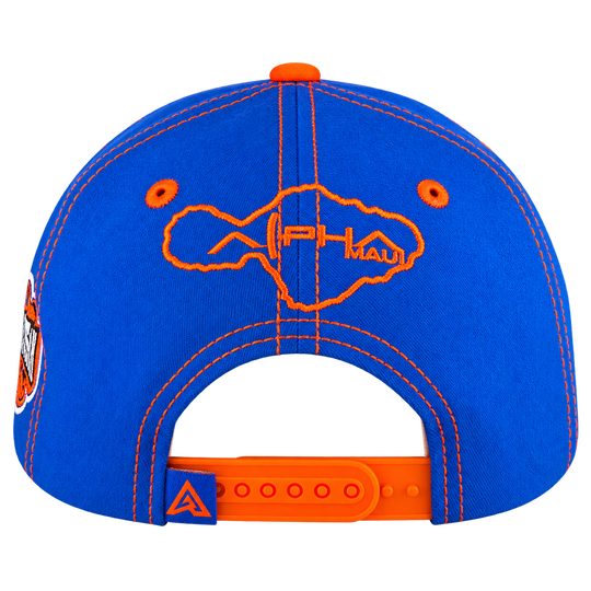 Hoops cap Maui embroidery and adjustable orange snapback rear view