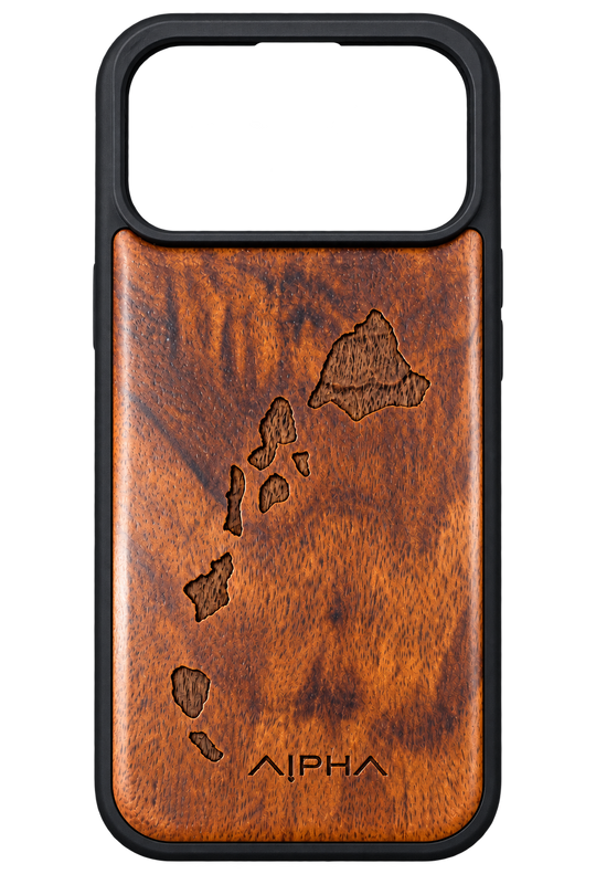 Alpha Maui iPhone 17 Pro Max case design illustration