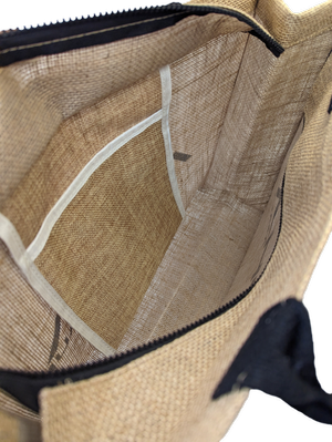 Alpha Maui Jute Burlap Tote Bag