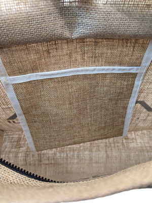 Alpha Maui Jute Burlap Tote Bag