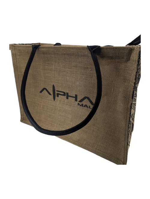 Alpha Maui Jute Burlap Tote Bag