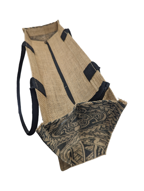 Alpha Maui Jute Burlap Tote Bag
