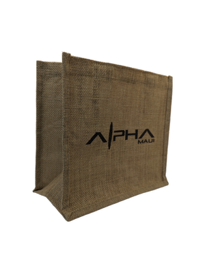 Alpha Maui Jute Burlap Tote Bag