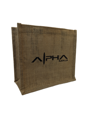 Alpha Maui Jute Burlap Tote Bag