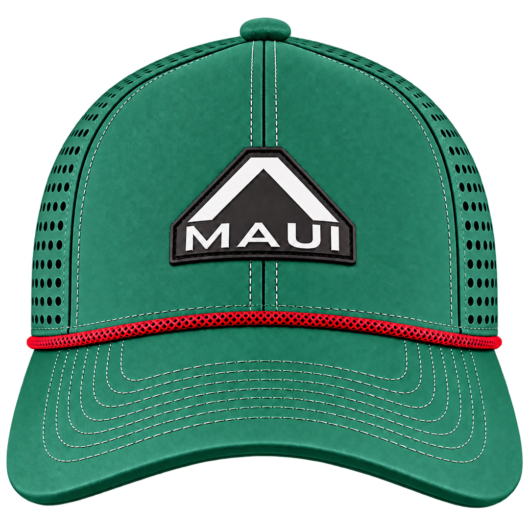Alpha Maui Merry green cap – curve front view