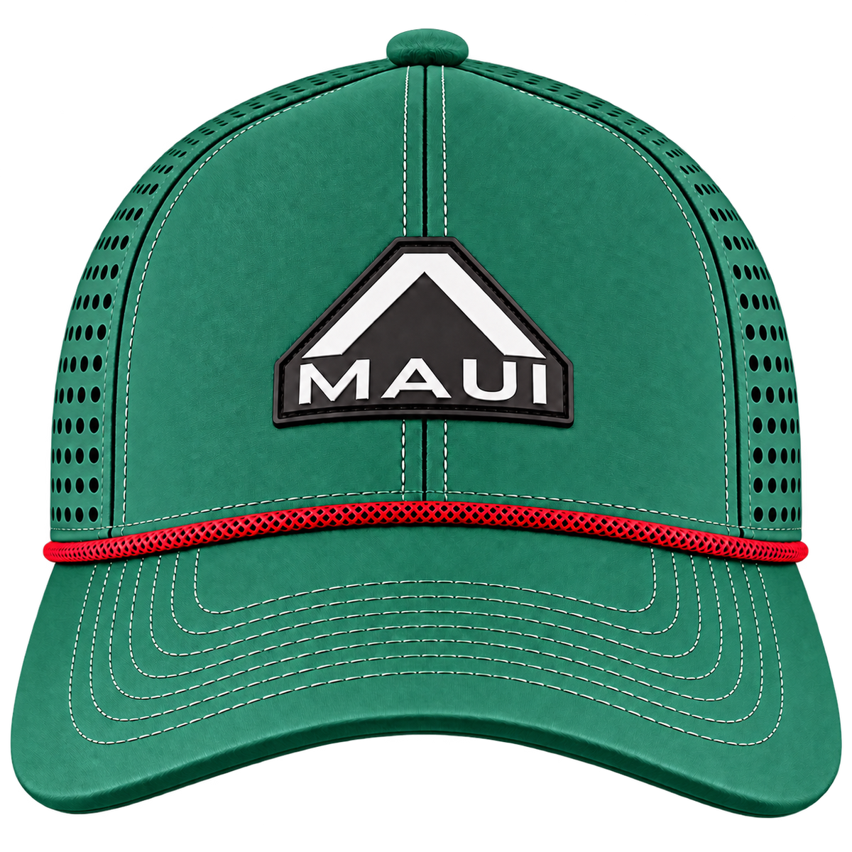 Alpha Maui Merry green cap – curve front view