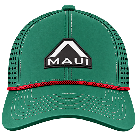 Alpha Maui Merry green cap – curve front view