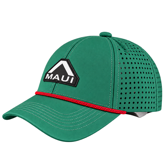 Alpha Maui Merry green cap – curve left view