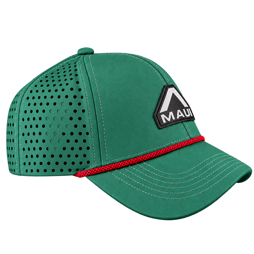 Alpha Maui Merry green cap – curve right view
