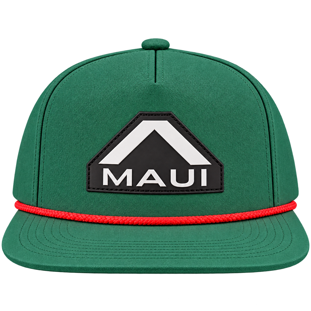 Alpha Maui Merry green cap – flat front view