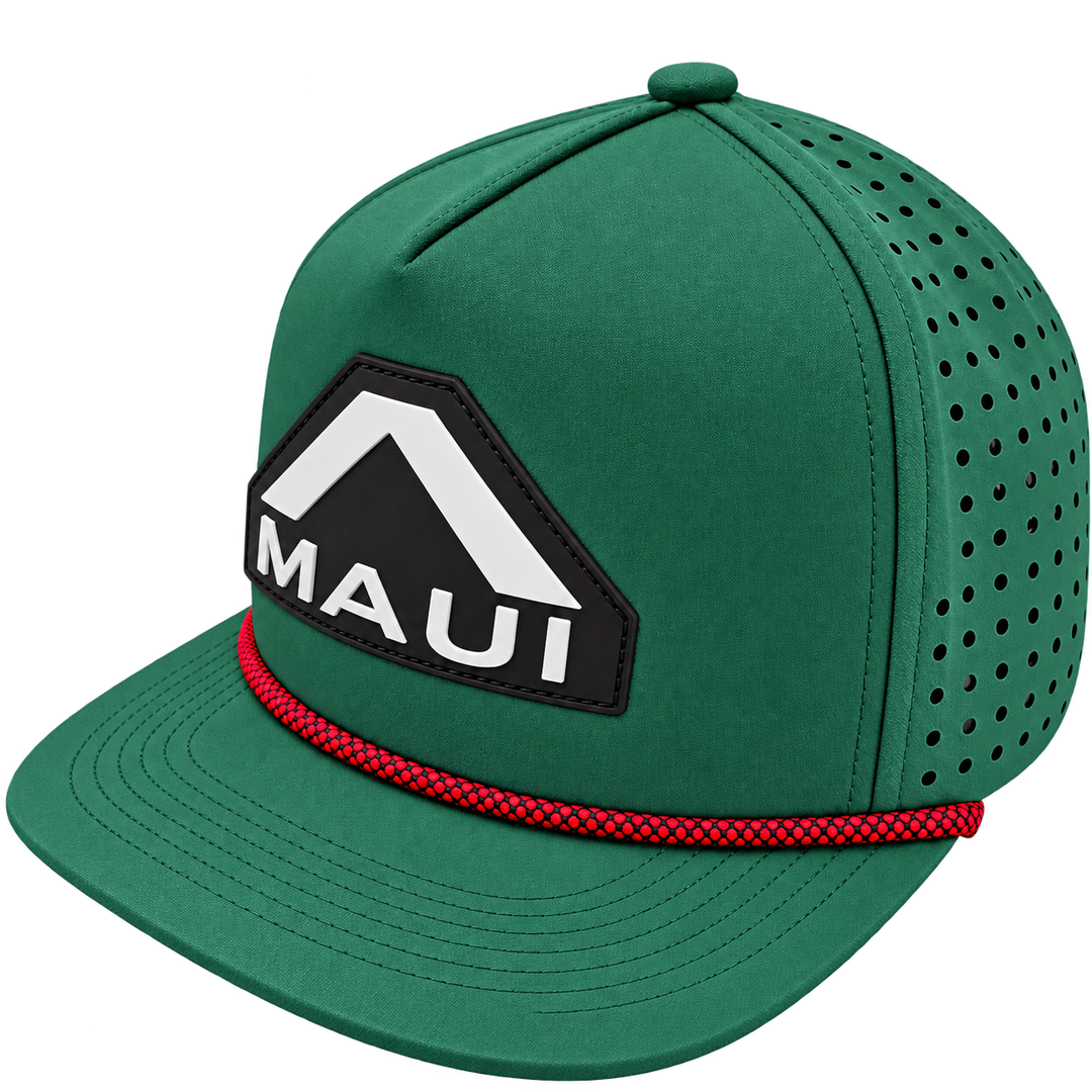 Alpha Maui Merry green cap – flat side view