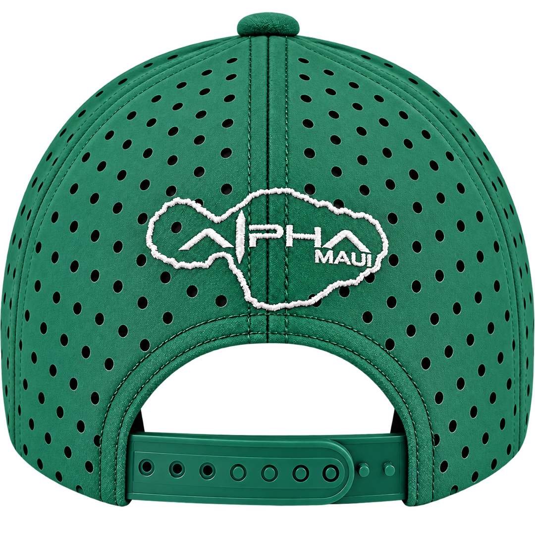 Alpha Maui Merry green cap – rear view