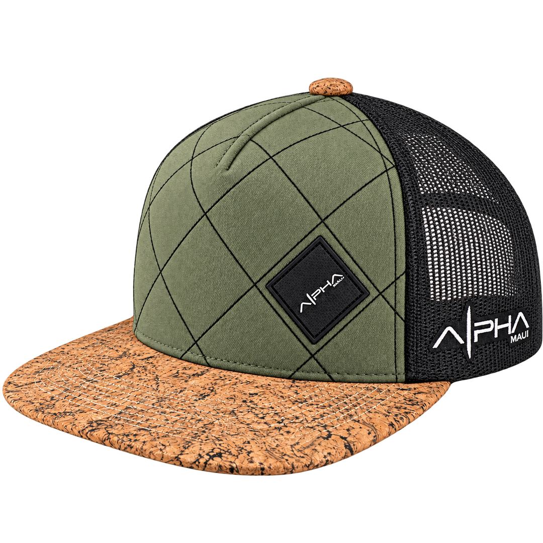 Alpha Maui Racer cap green logo side view