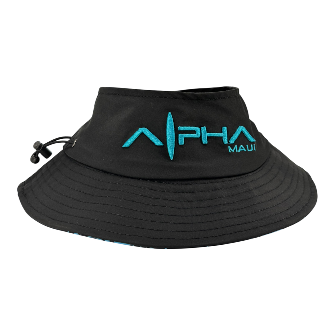 Alpha Maui Shark Bucks open-top bucket cap with Adi Sherman shark artwork