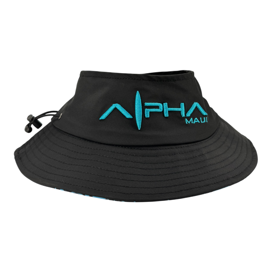 Alpha Maui Shark Bucks open-top bucket cap with Adi Sherman shark artwork