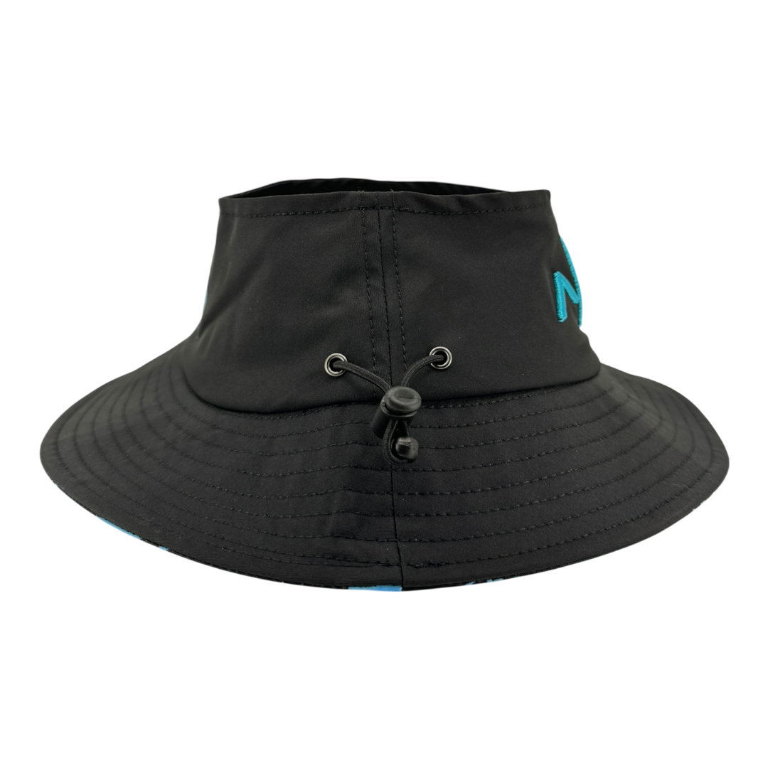Alpha Maui Shark Bucks open-top bucket cap with Adi Sherman shark artwork