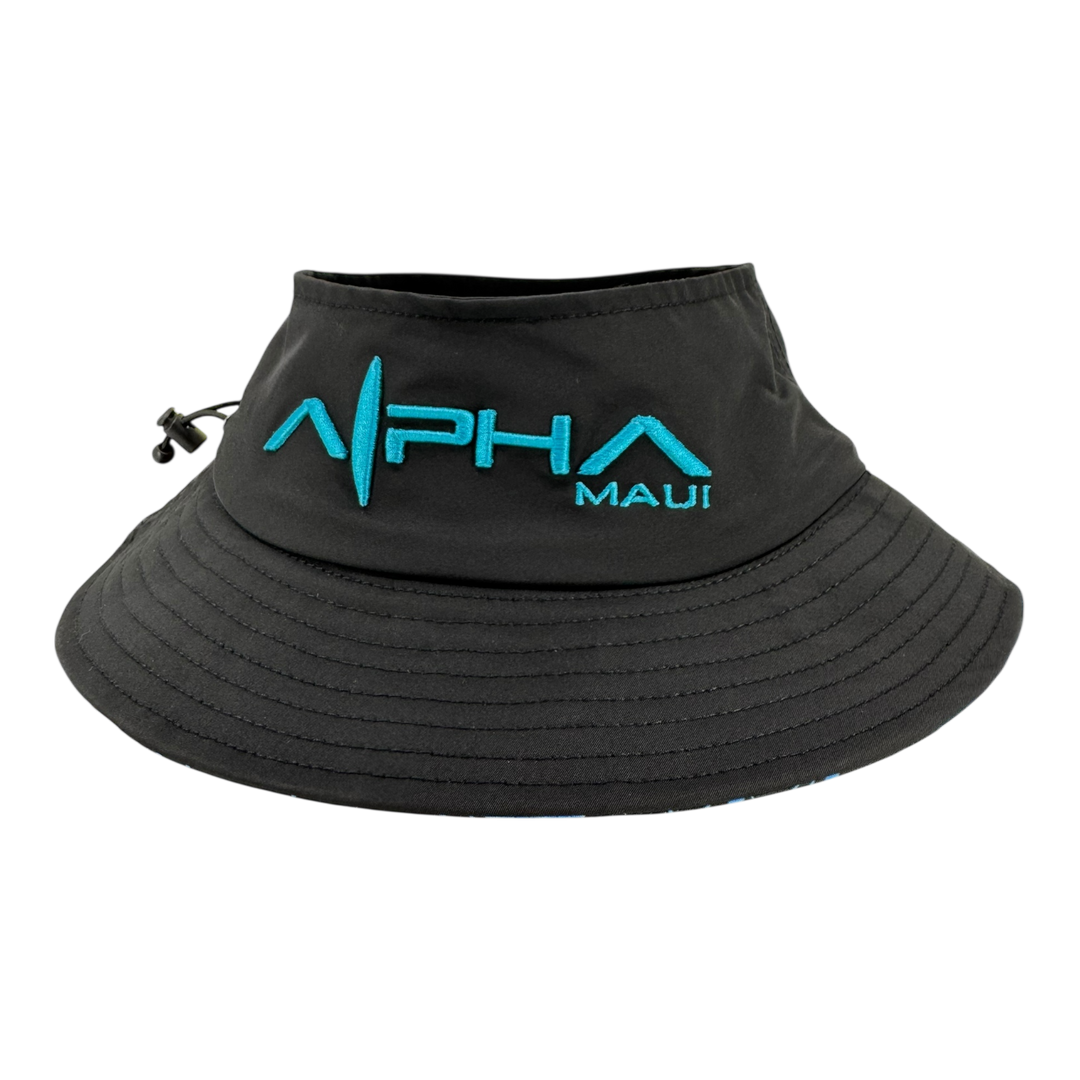 Alpha Maui Shark Bucks open-top bucket cap with Adi Sherman shark artwork