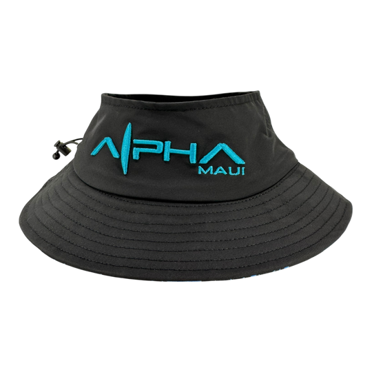 Alpha Maui Shark Bucks open-top bucket cap with Adi Sherman shark artwork