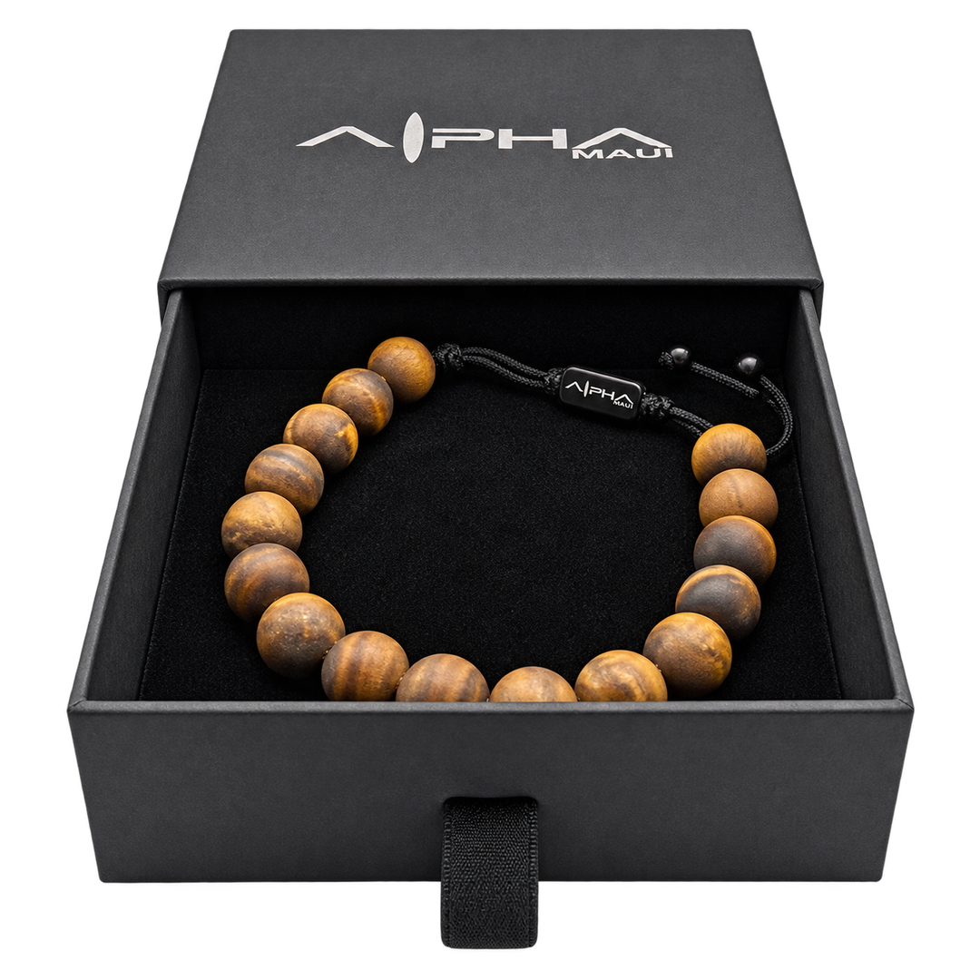 Alpha Maui Tigerlet Tiger Eye bracelet — gift box