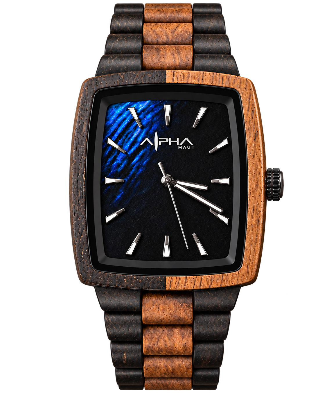 Alpha Maui Axis Abyss watch, centered front view with transparent background